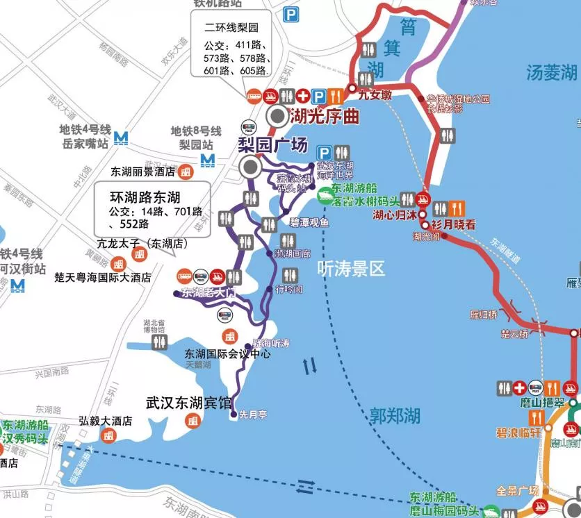 東湖聽(tīng)濤景區(qū)游玩路線圖 這份導(dǎo)覽圖值得收藏